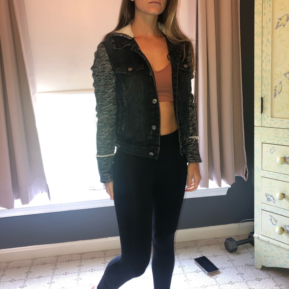 “Free people” Denim/ knit jacket